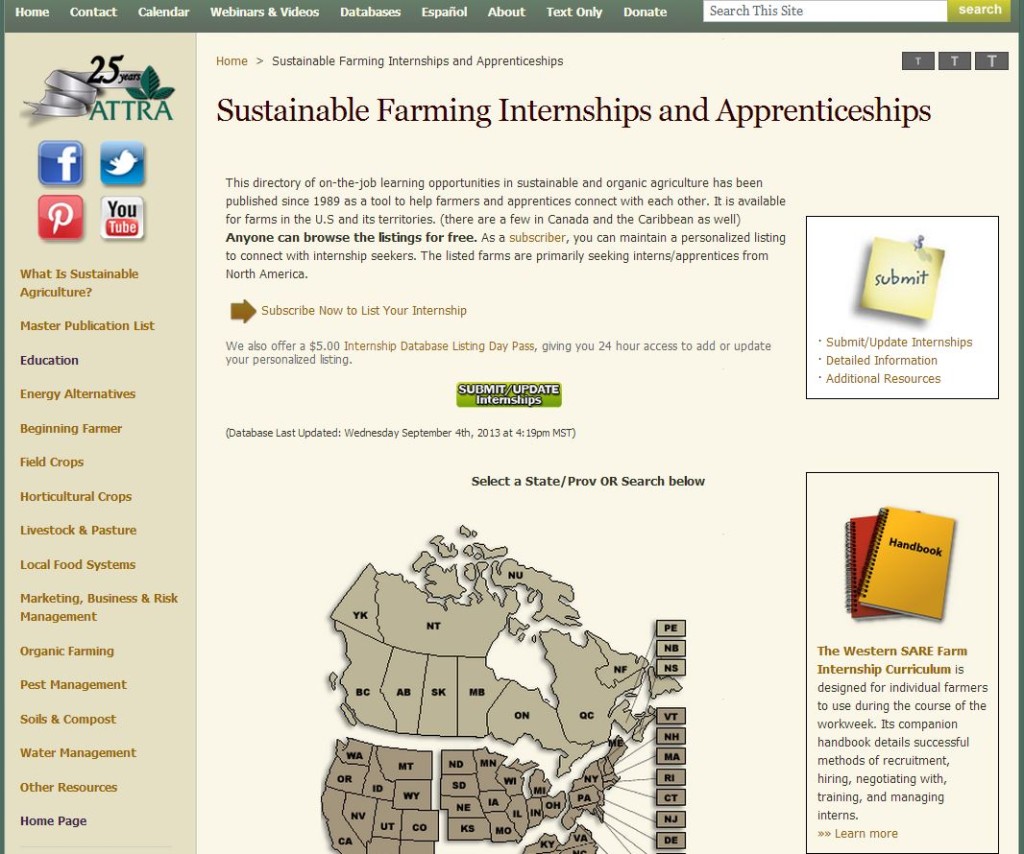 Sustainable Farming Internships